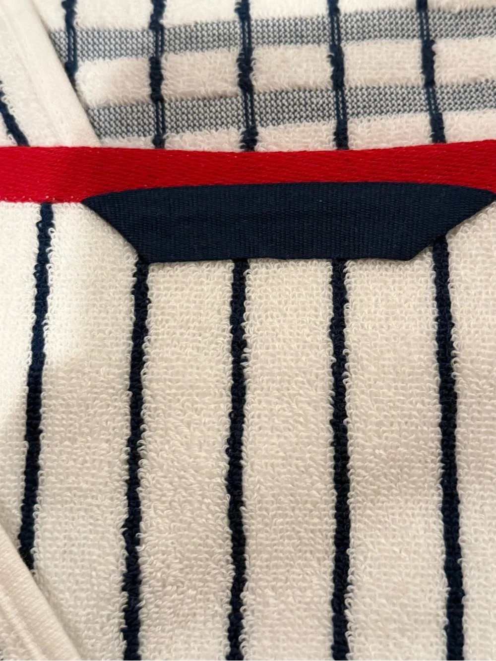 IKEA dishcloths MYRVIKEN White  with Navy Stripes and Red Trim